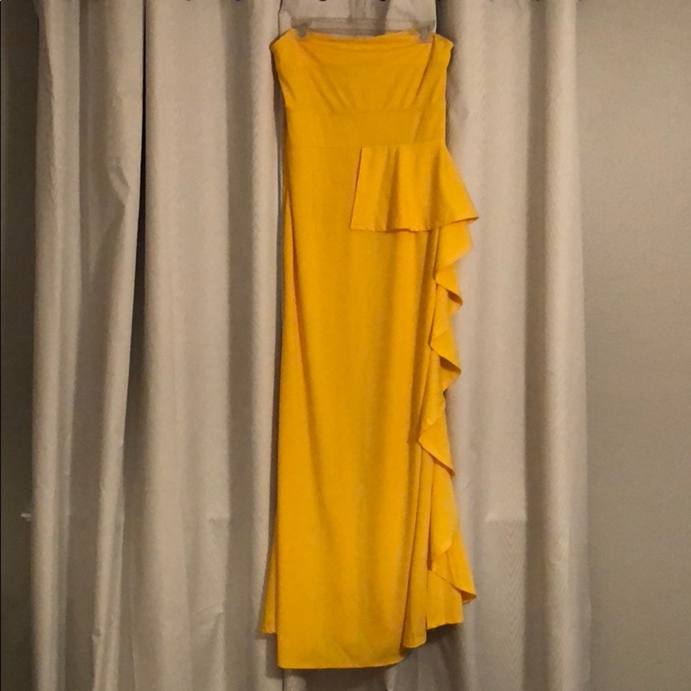 Yellow Spandex formal dress